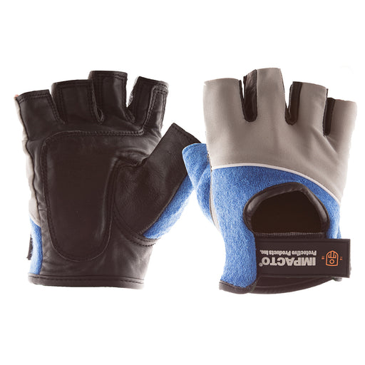 400-00 Half Finger Anti-Impact Gloves have contoured GEL padding in the palm and index finger to protect from impact and shock. They are made with a black cowhide leather palm and a grey spandex and terry cloth back to offer stretch and breathability.